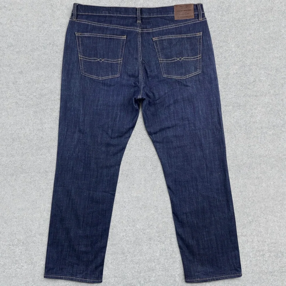 Lucky Brand Jeans Men's 38x30 Blue Denim 363 Straight Dark Wash Stretch